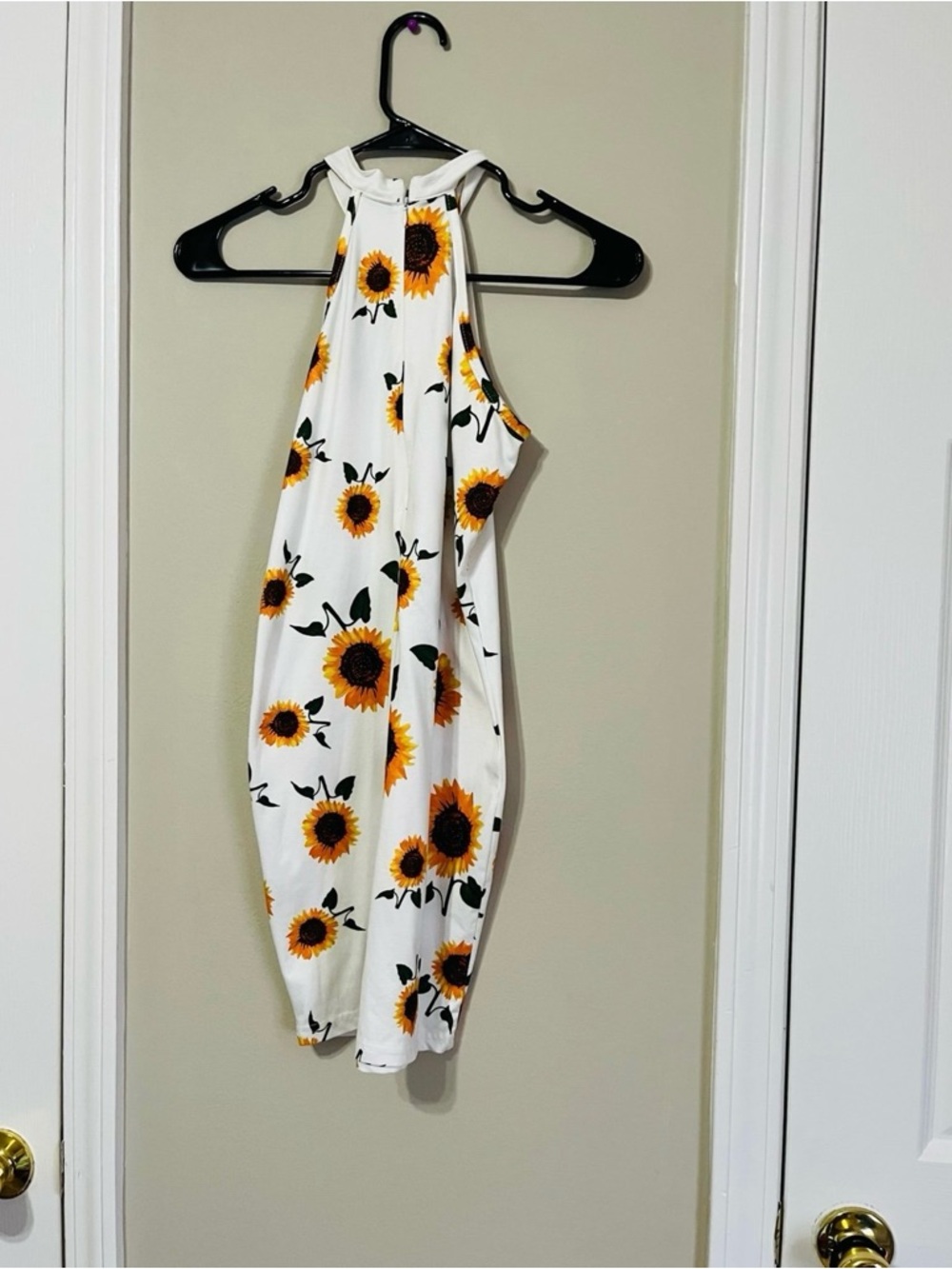 SHEIN Girls Sunflower Print Fitted Dress